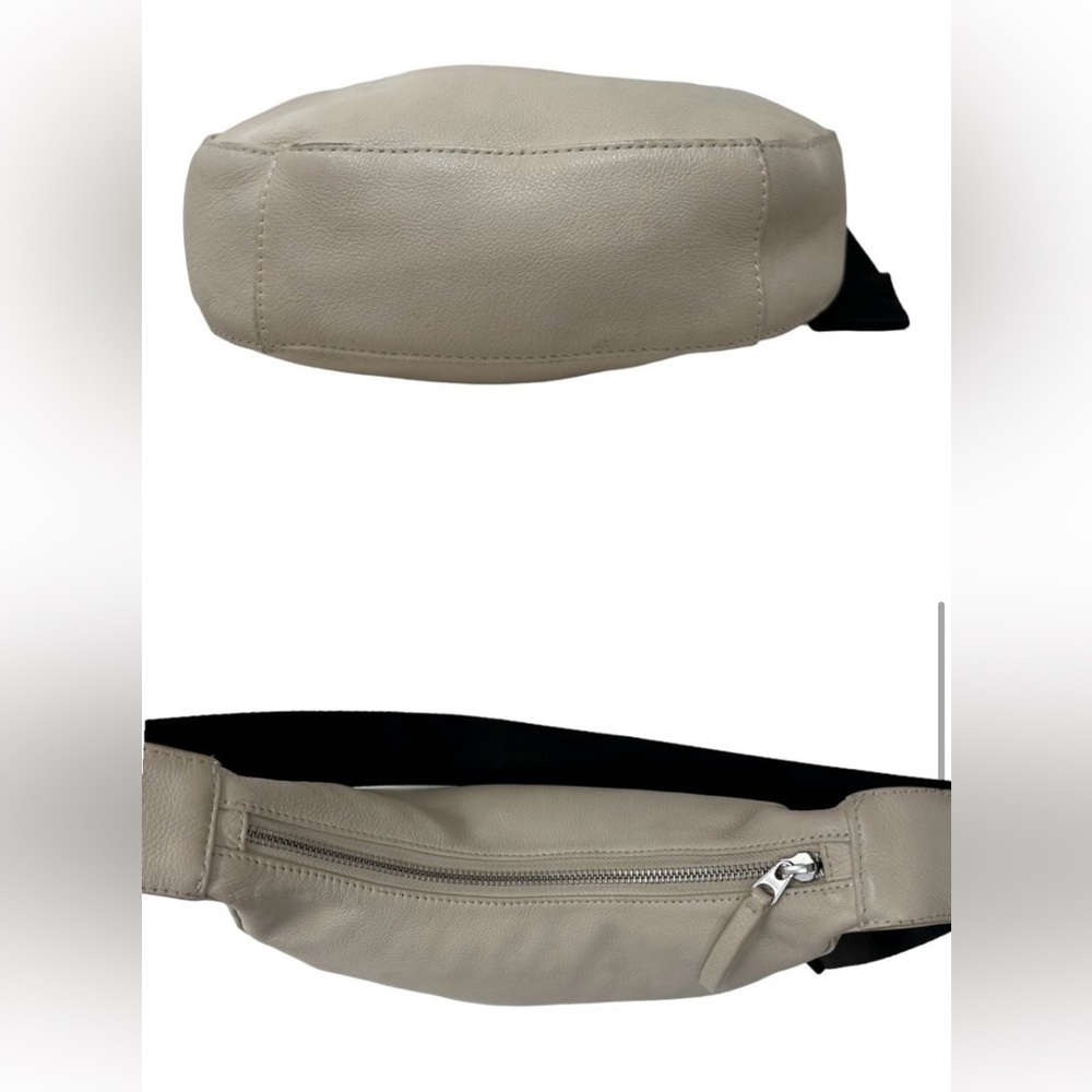 Rare Baggu Leather Crescent Crossbody Minimalist Bag in Natural